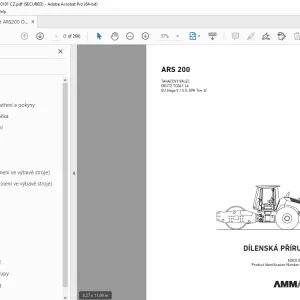 AMMANN ARS 200 TAHAČOVÝ VÁLEC DÍLENSKÁ PŘÍRUČKA 3005371 PDF
