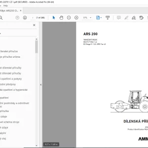AMMANN ARS 200 TAHAČOVÝ VÁLEC DÍLENSKÁ PŘÍRUČKA 3047085 PDF