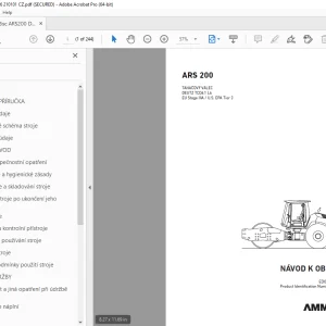 AMMANN ARS 200 TAHAČOVÝ VÁLEC NÁVOD K OBSLUZE 3003126 PDF
