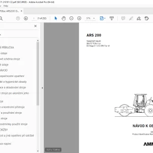 AMMANN ARS 200 TAHAČOVÝ VÁLEC NÁVOD K OBSLUZE 3005371 PDF