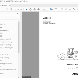 AMMANN ARS 200 TAHAČOVÝ VÁLEC NÁVOD K OBSLUZE 3043017 PDF