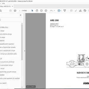 AMMANN ARS 200 TAHAČOVÝ VÁLEC NÁVOD K OBSLUZE 3047085 PDF