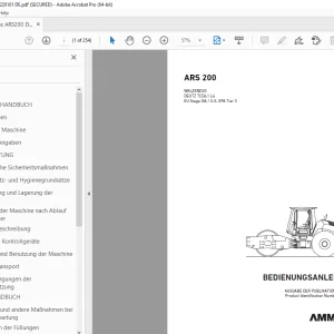 AMMANN ARS 200 WALZENZUG BEDIENUNGSANLEITUNG 3024819 PDF