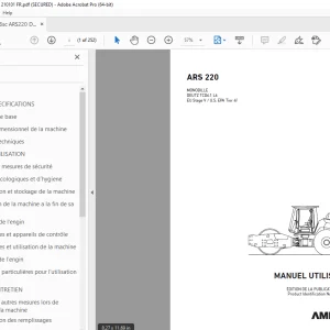 AMMANN ARS 220 MONOBILLE MANUEL UTILISATEUR 3001218 PDF