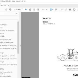 AMMANN ARS 220 MONOBILLE MANUEL UTILISATEUR 3027587 PDF