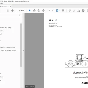 AMMANN ARS 220 TAHAČOVÝ VÁLEC DÍLENSKÁ PŘÍRUČKA 3001218 PDF