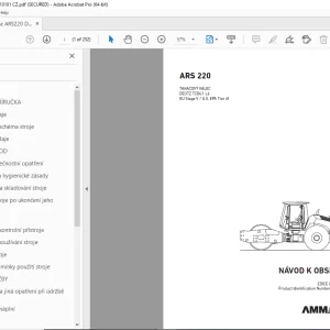 AMMANN ARS 220 TAHAČOVÝ VÁLEC NÁVOD K OBSLUZE 3001218 PDF