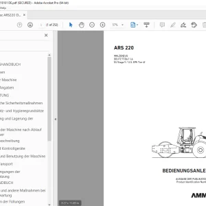 AMMANN ARS 220 WALZENZUG BEDIENUNGSANLEITUNG 3001218 PDF