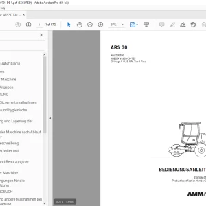 AMMANN ARS 30 WALZENZUG BEDIENUNGSANLEITUNG 3045302 PDF