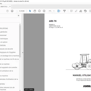 AMMANN ARS 70 MANUEL UTILISATEUR 3001289 PDF