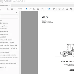 AMMANN ARS 70 MONOBILLE MANUEL UTILISATEUR 2563046 PDF