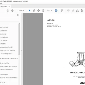 AMMANN ARS 70 MONOBILLE MANUEL UTILISATEUR 2563075 PDF