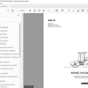 AMMANN ARS 70 MONOBILLE MANUEL UTILISATEUR 3012282 PDF