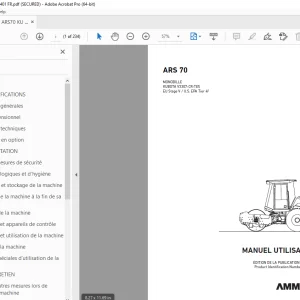 AMMANN ARS 70 MONOBILLE MANUEL UTILISATEUR 3028767 PDF