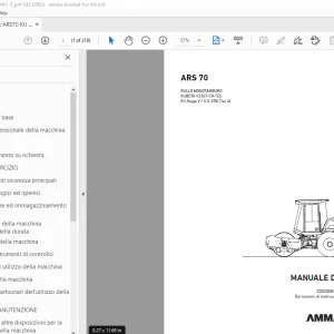 AMMANN ARS 70 RULLO MONOTAMBURO MANUALE D’USO 2563075 PDF