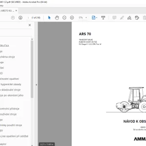 AMMANN ARS 70 TAHAČOVÝ VÁLEC NÁVOD K OBSLUZE 2563075 PDF