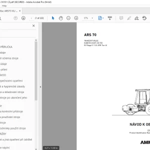 AMMANN ARS 70 TAHAČOVÝ VÁLEC NÁVOD K OBSLUZE 3001289 PDF