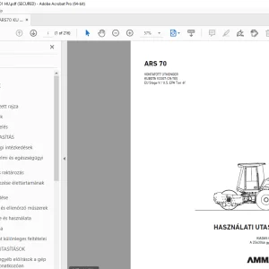 AMMANN ARS 70 VONTATOTT ÚTHENGER HASZNÁLATI UTASÍTÁS 2563046 PDF