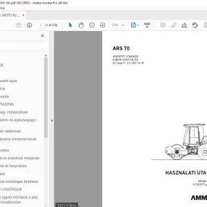 AMMANN ARS 70 VONTATOTT ÚTHENGER HASZNÁLATI UTASÍTÁS 2563075 PDF