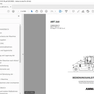 AMMANN ART 240 GUMMIRADWALZE BEDIENUNGSANLEITUNG 3001217 PDF