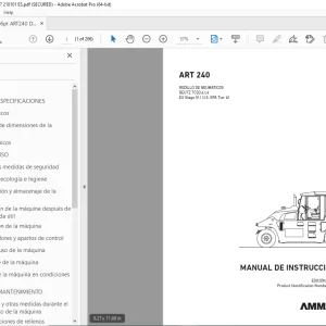 AMMANN ART 240 RODILLO DE NEUMÁTICOS MANUAL DE INSTRUCCIONES  PDF