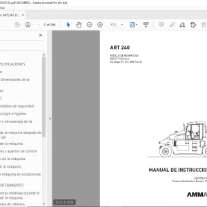 AMMANN ART 240 RODILLO DE NEUMÁTICOS MANUAL DE INSTRUCCIONES PDF