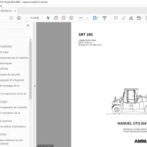 AMMANN ART 280 COMPACTEUR À PNEU MANUEL UTILISATEUR 3021982 PDF