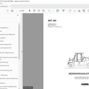 AMMANN ART 280 GUMMIRADWALZE BEDIENUNGSANLEITUNG 3004994 PDF