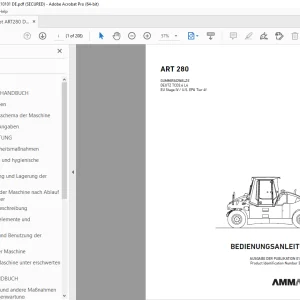 AMMANN ART 280 GUMMIRADWALZE BEDIENUNGSANLEITUNG 3004994 PDF