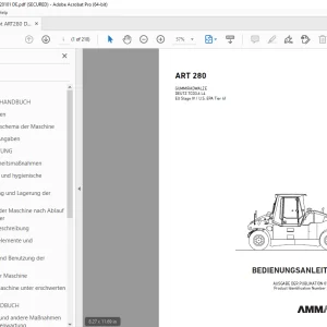 AMMANN ART 280 GUMMIRADWALZE BEDIENUNGSANLEITUNG 3021982 PDF