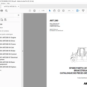 AMMANN ART 280 PNEU TYRED ROLLER PARTS MANUAL 3004994 PDF