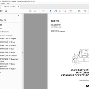 AMMANN ART 280 PNEU TYRED ROLLER PARTS MANUAL 3006615 PDF