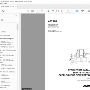 AMMANN ART 280 PNEU TYRED ROLLER PARTS MANUAL 3021981 PDF