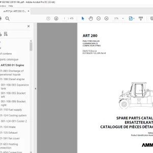 AMMANN ART 280 PNEU TYRED ROLLER PARTS MANUAL 3021982 PDF
