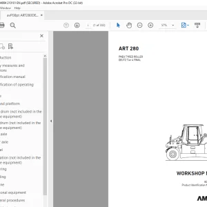AMMANN ART 280 PNEU TYRED ROLLER WORKSHOP MANUAL 3004994 PDF