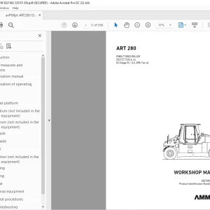 AMMANN ART 280 PNEU TYRED ROLLER WORKSHOP MANUAL 3021982 PDF