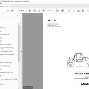 AMMANN ART 280 PNEUMATIKOVÝ VÁLEC NÁVOD K OBSLUZE 3004994 PDF