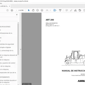 AMMANN ART 280 RODILLO DE NEUMÁTICOS MANUAL DE INSTRUCCIONES 3006615 PDF