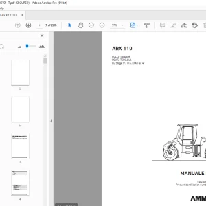 AMMANN ARX 110 RULLO TANDEM MANUALE D‘USO 3010129 PDF