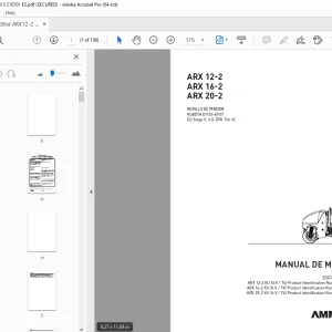 AMMANN ARX 12-2 ARX 16-2 ARX 20-2 RODILLO DE TÁNDEM MANUAL DE MANEJO PDF
