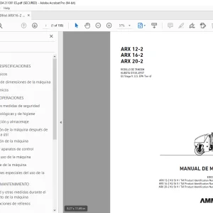 AMMANN ARX 12-2 ARX 16-2 ARX 20-2 RODILLO DE TÁNDEM MANUAL DE MANEJO PDF