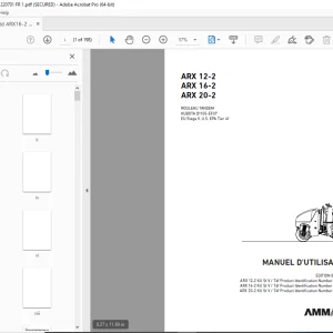 AMMANN ARX 12-2 ARX 16-2 ARX 20-2 ROULEAU TANDEM MANUEL D'UTILISATION PDF