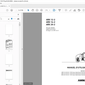 AMMANN ARX 12-2 ARX 16-2 ARX 20-2 ROULEAU TANDEM MANUEL D'UTILISATION PDF