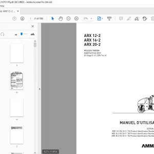 AMMANN ARX 12-2 ARX 16-2 ARX 20-2 ROULEAU TANDEM MANUEL D'UTILISATION PDF