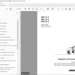 AMMANN ARX 12-2 ARX 16-2 ARX 20-2 ROULEAU TANDEM MANUEL D'UTILISATION PDF