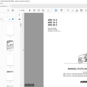 AMMANN ARX 12-2 ARX 16-2 ARX 20-2 ROULEAU TANDEM MANUEL D'UTILISATION PDF