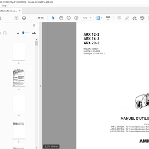 AMMANN ARX 12-2 ARX 16-2 ARX 20-2 ROULEAU TANDEM MANUEL D'UTILISATION PDF