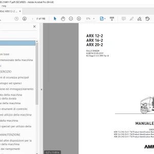AMMANN ARX 12-2 ARX 16-2 ARX 20-2 RULLO TANDEM MANUALE D’USO PDF