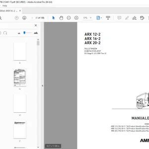 AMMANN ARX 12-2 ARX 16-2 ARX 20-2 RULLO TANDEM MANUALE D’USO PDF