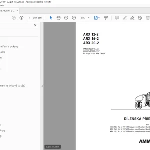 AMMANN ARX 12-2 ARX 16-2 ARX 20-2 TANDEMOVÝ VÁLEC DÍLENSKÁ PŘÍRUČKA  PDF